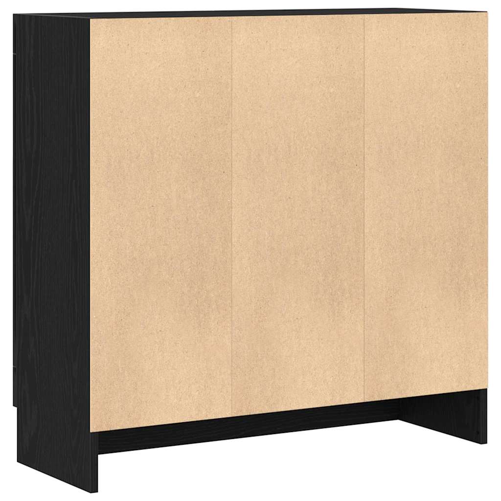 Bokskap Svart Eik 82,5 x 30,5 x 80 cm Konstruert tre