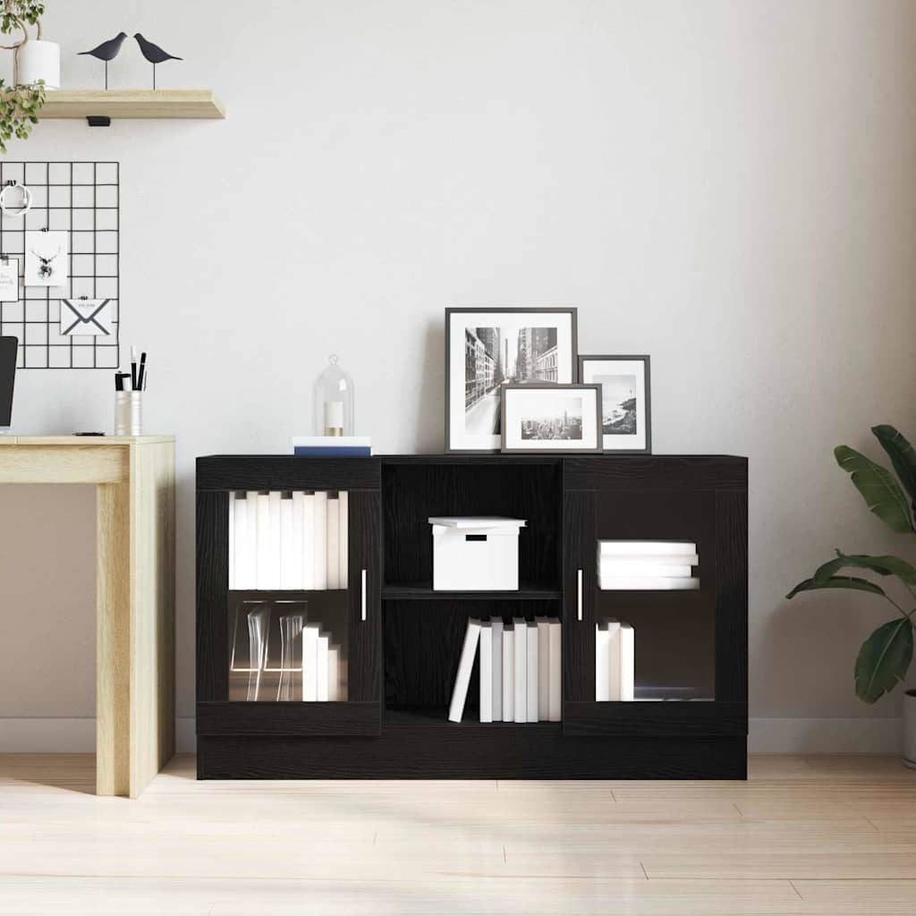 Serviesskap Svart Eik 120 x 30,5 x 70 cm Konstruert tre