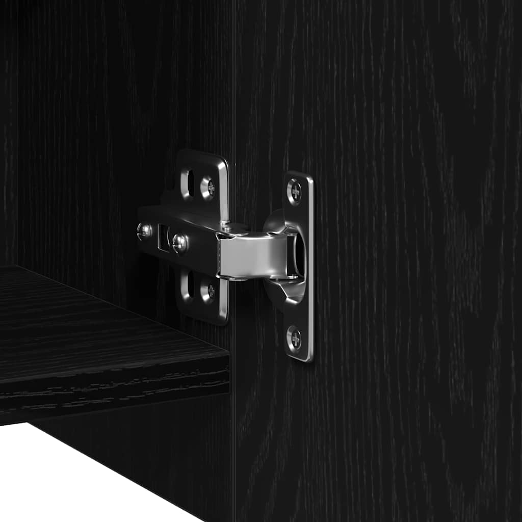 Baderomsspeilskap Svart Eik 62,5 x 20,5 x 64 cm Konstruert tre