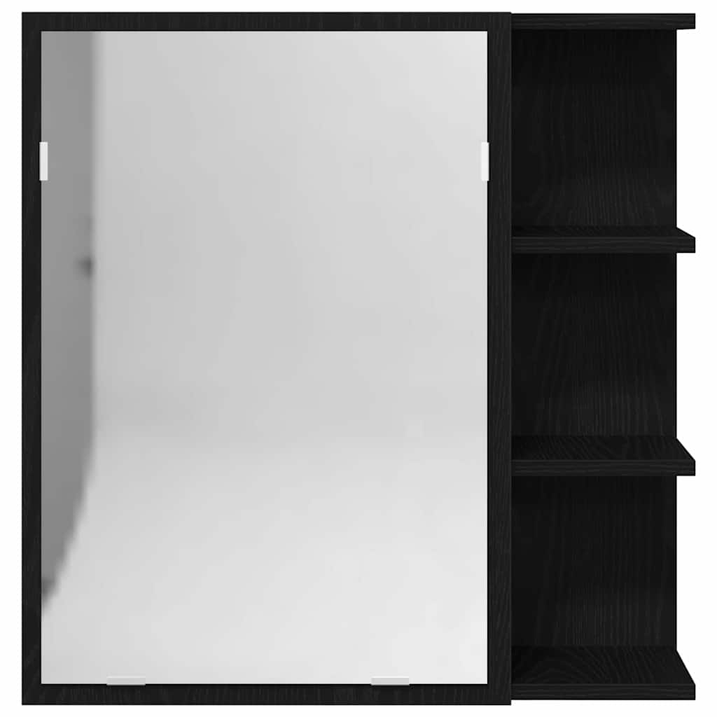 Baderomsspeilskap Svart Eik 62,5 x 20,5 x 64 cm Konstruert tre