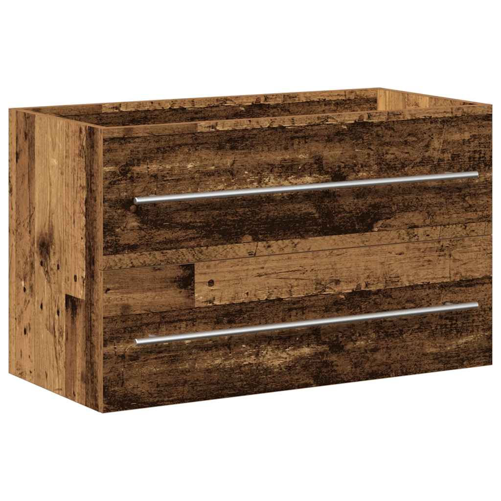 Baderomsvaskskap gammelt tre 80x38,5x48 cm konstruert tre