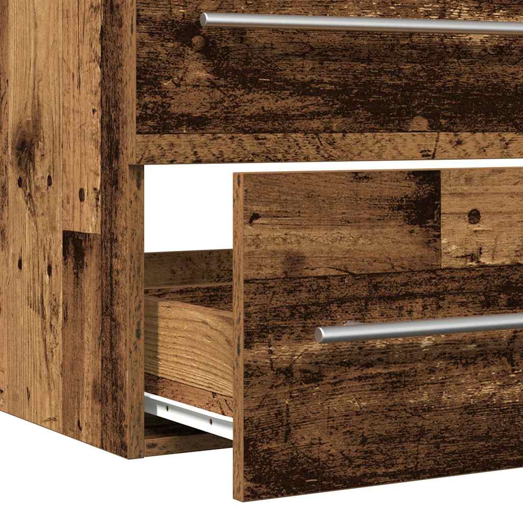 Baderomsvaskskap gammelt tre 80x38,5x48 cm konstruert tre