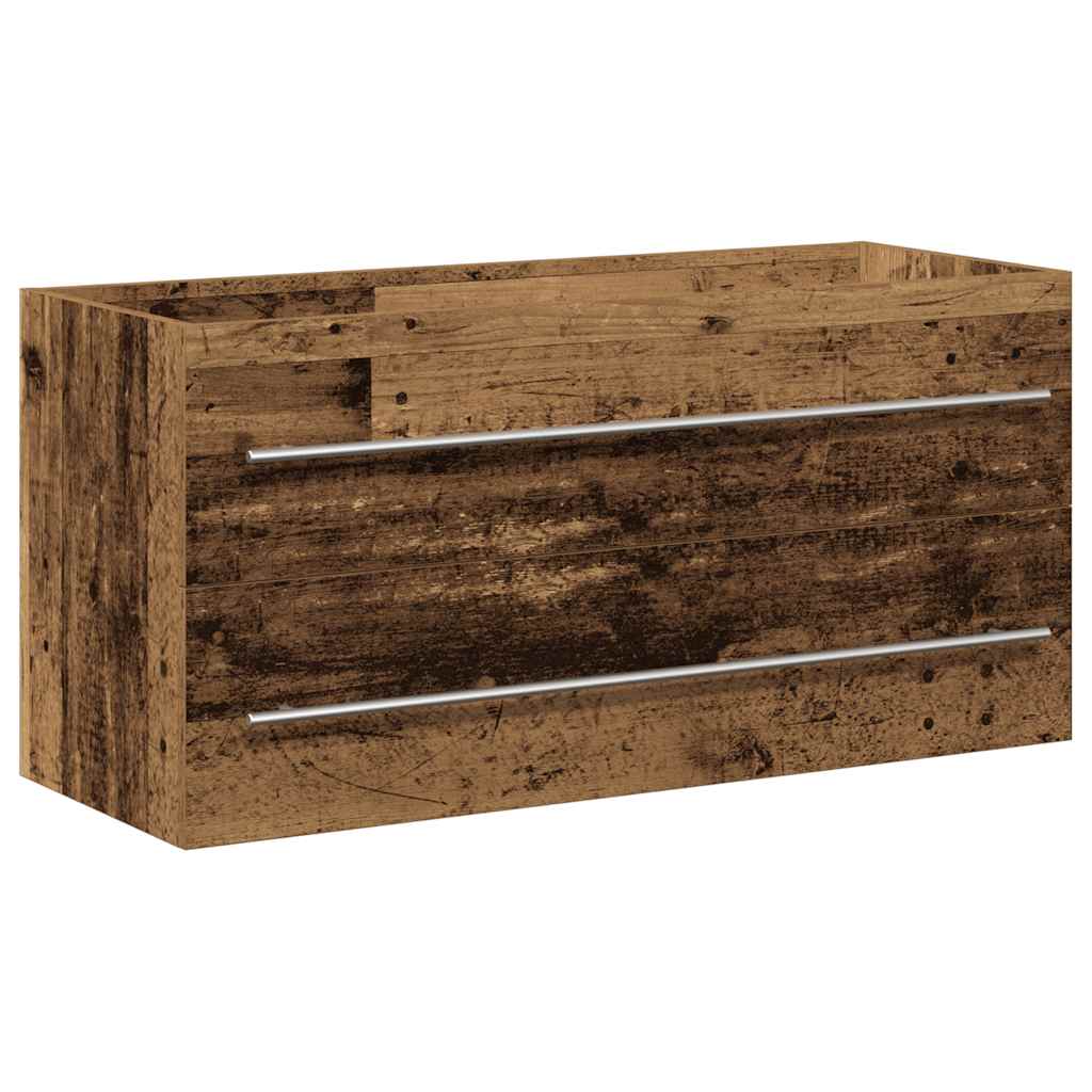 Baderomsvaskskap gammelt tre 100x38,5x48 cm konstruert tre