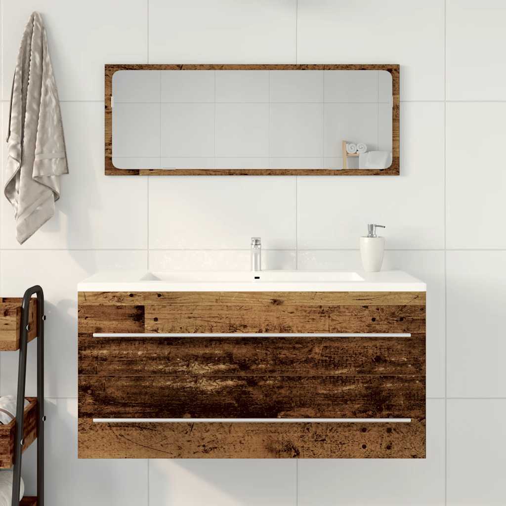 Baderomsvaskskap gammelt tre 100x38,5x48 cm konstruert tre