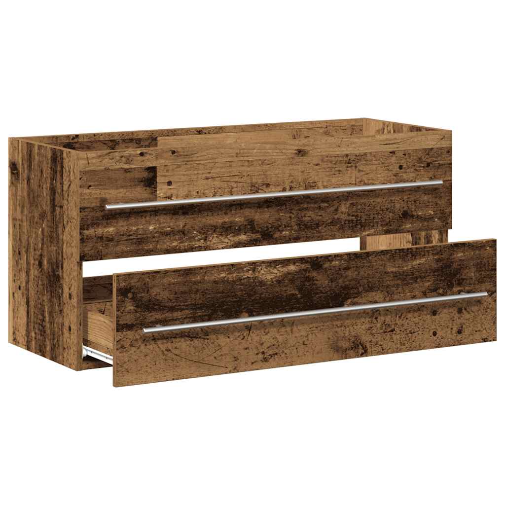 Baderomsvaskskap gammelt tre 100x38,5x48 cm konstruert tre