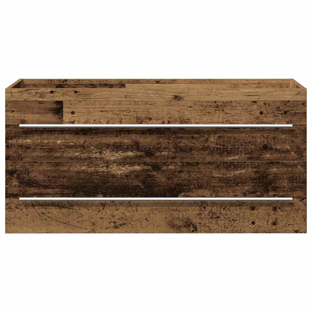 Baderomsvaskskap gammelt tre 100x38,5x48 cm konstruert tre