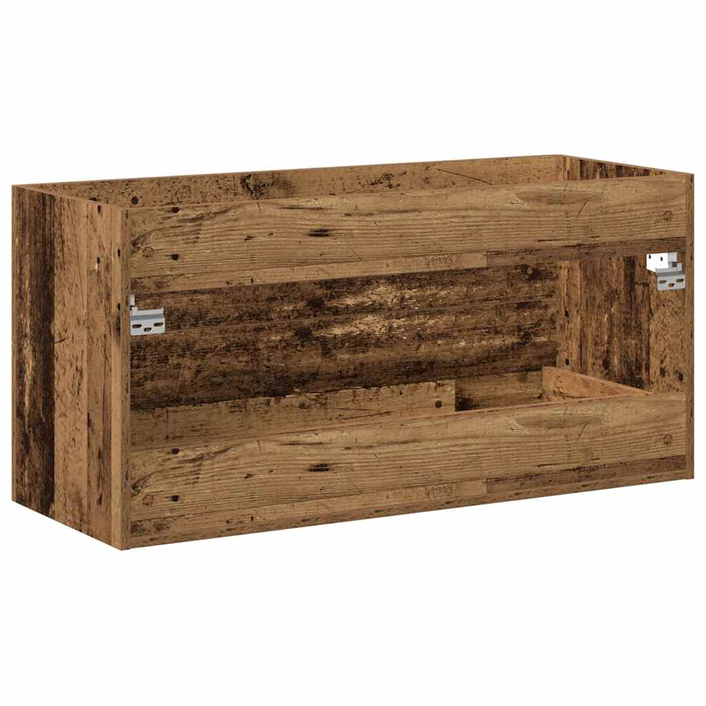 Baderomsvaskskap gammelt tre 100x38,5x48 cm konstruert tre