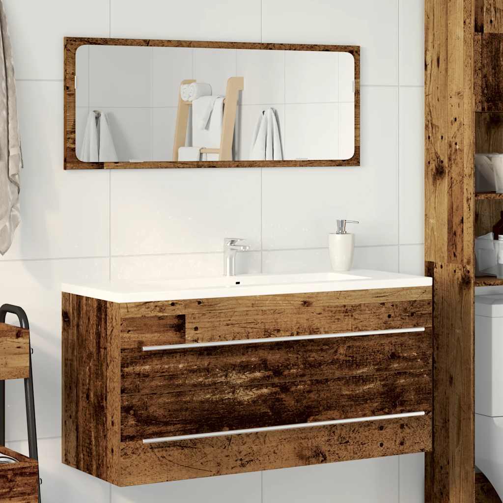 Baderomsvaskskap gammelt tre 100x38,5x48 cm konstruert tre