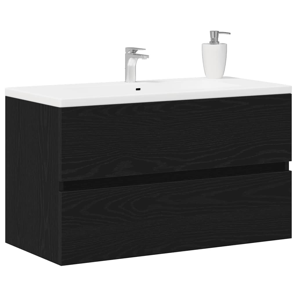 Servantskap svart eik 80x38,5x45 cm konstruert tre