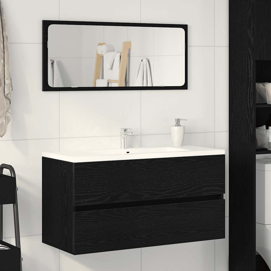 Servantskap svart eik 90x38,5x45 cm konstruert tre