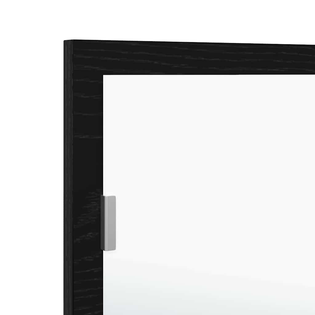 LED Badevindu Veggmontert Svart Eik 100 x 8,5 x 37 cm Glass