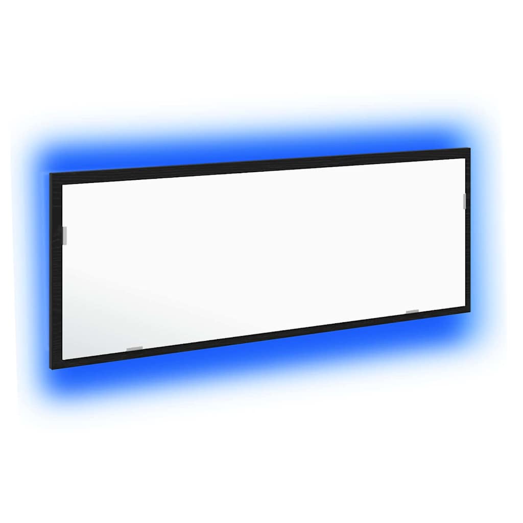 LED Badevindu Veggmontert Svart Eik 100 x 8,5 x 37 cm Glass