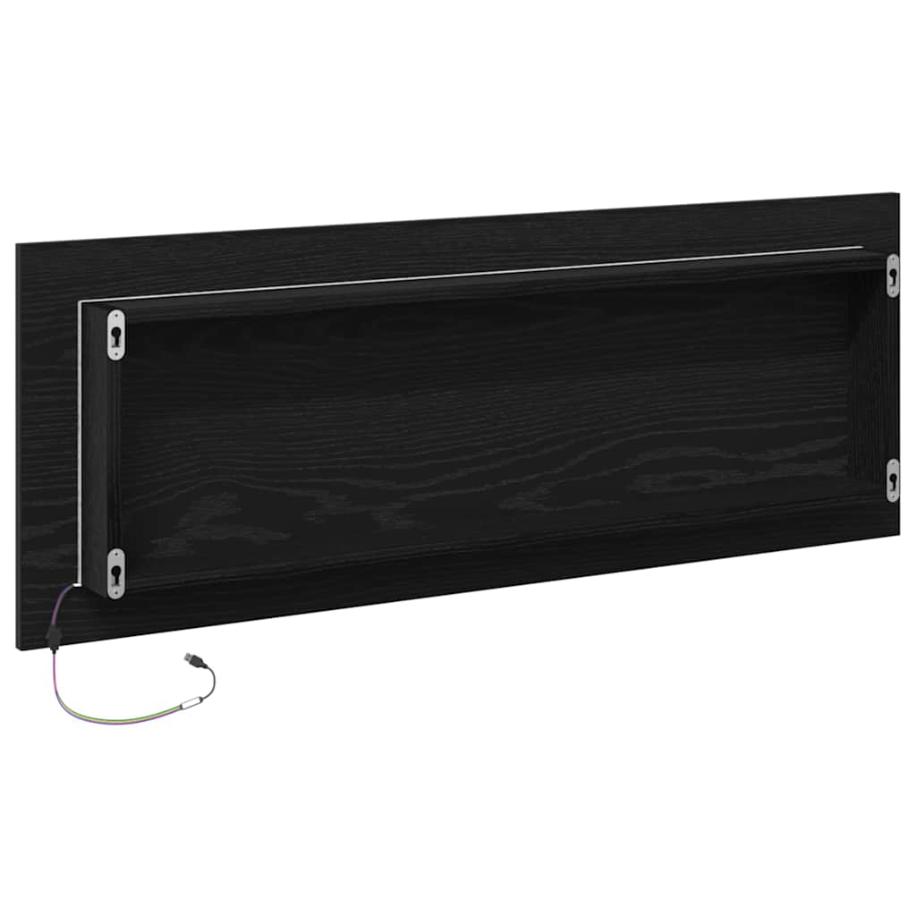 LED Badevindu Veggmontert Svart Eik 100 x 8,5 x 37 cm Glass