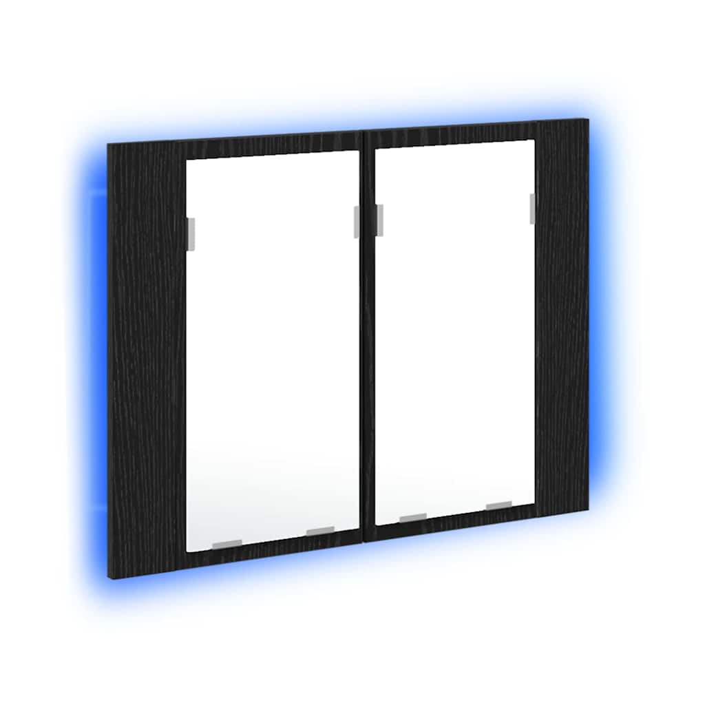 Baderomsspeilskap Svart Eik 60 x 12 x 45 cm Konstruert tre