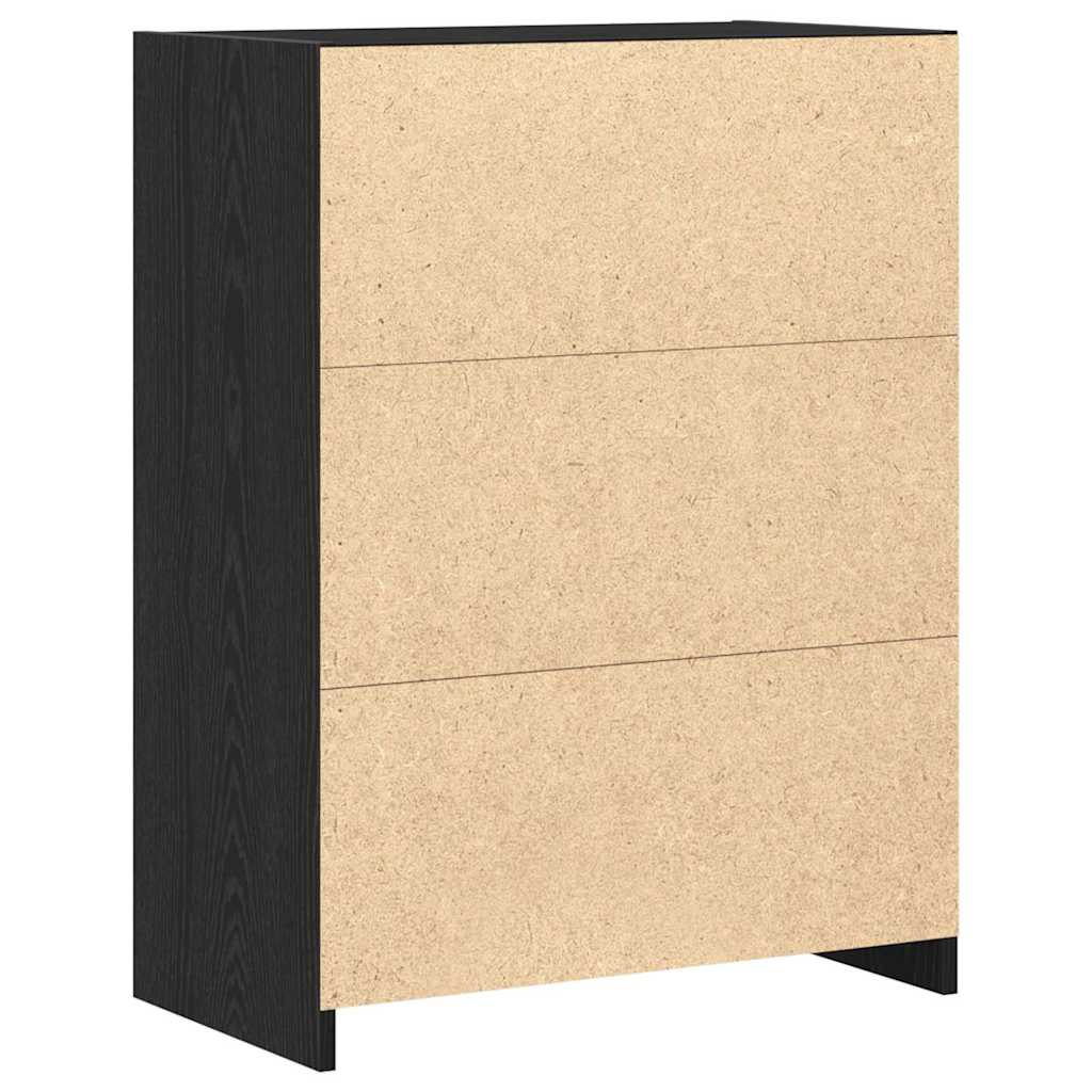 Baderomsskap med skuff Svart Eik 60 x 33 x 80 cm Konstruert tre