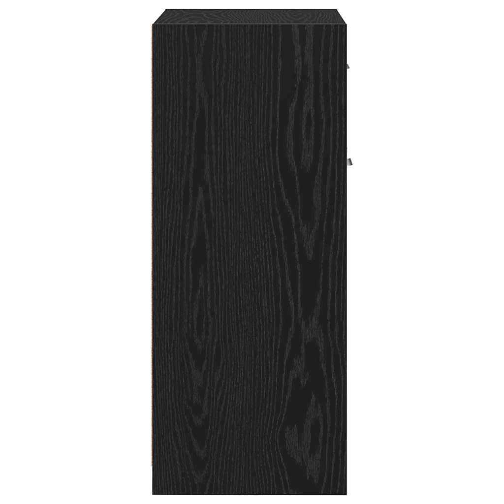 Baderomsskap med skuff Svart Eik 60 x 33 x 80 cm Konstruert tre