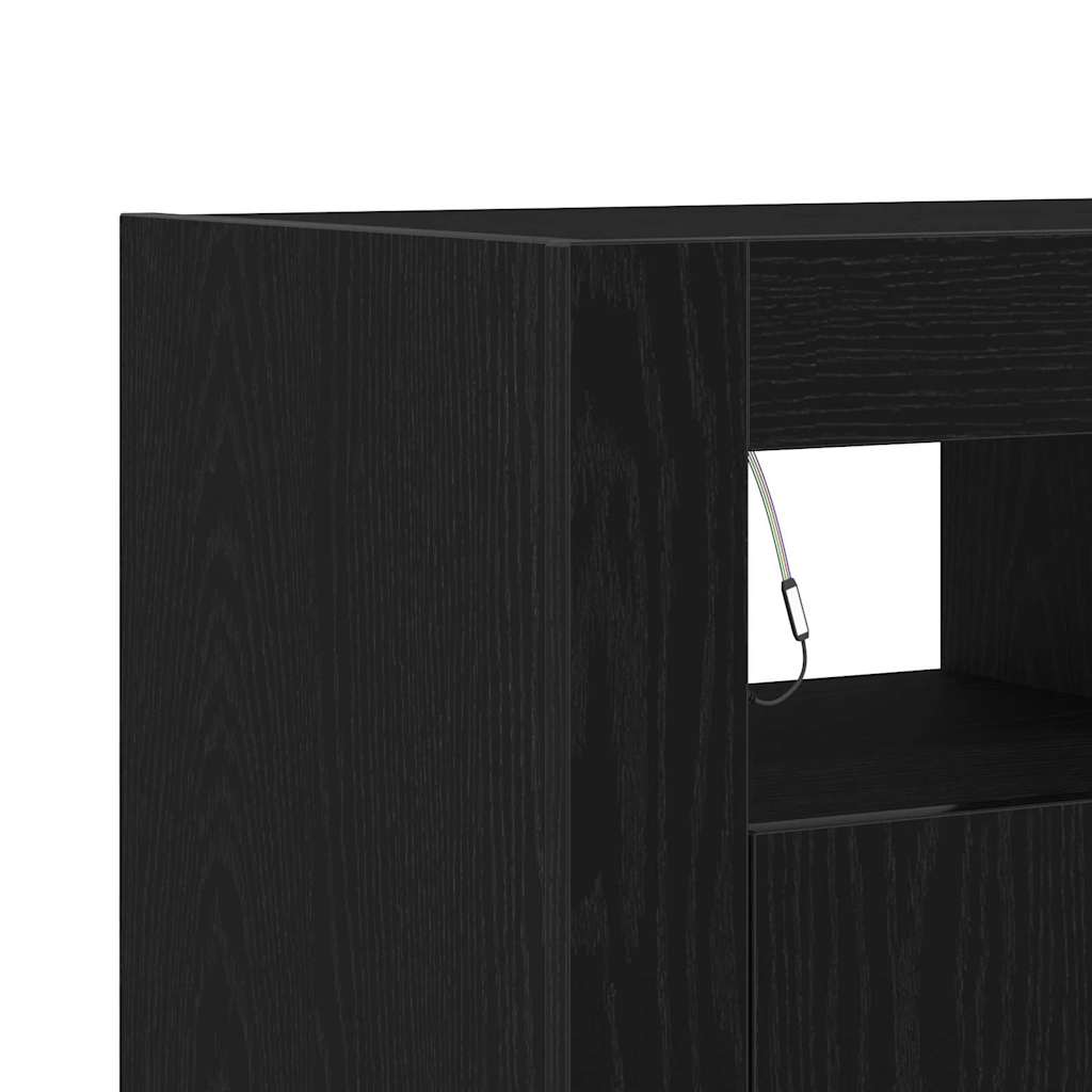Serviesskap Svart Eik 80 x 35 x 75 cm Konstruert tre