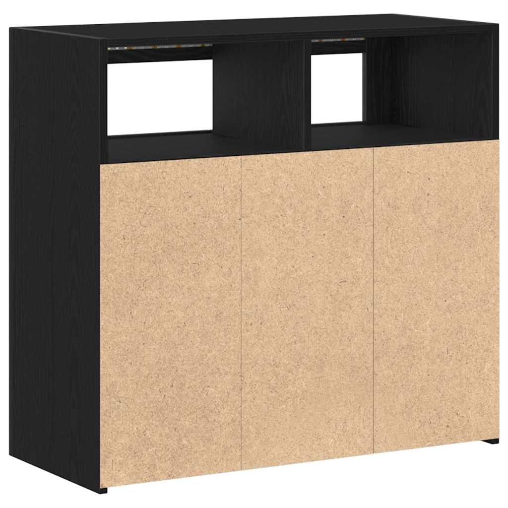 Serviesskap Svart Eik 80 x 35 x 75 cm Konstruert tre