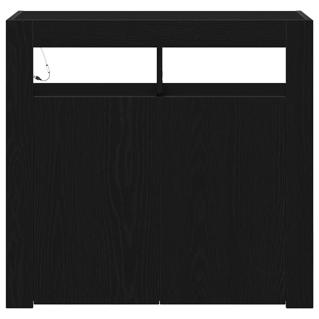 Serviesskap Svart Eik 80 x 35 x 75 cm Konstruert tre