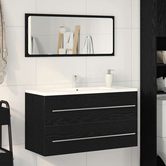 Sink Cabinet Svart Eik 90 x 45 x 1.5 cm Konstruert tre