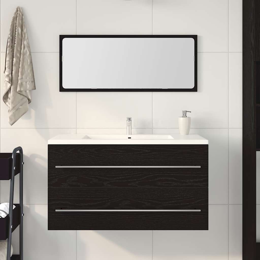 Sink Cabinet Svart Eik 90 x 45 x 1.5 cm Konstruert tre