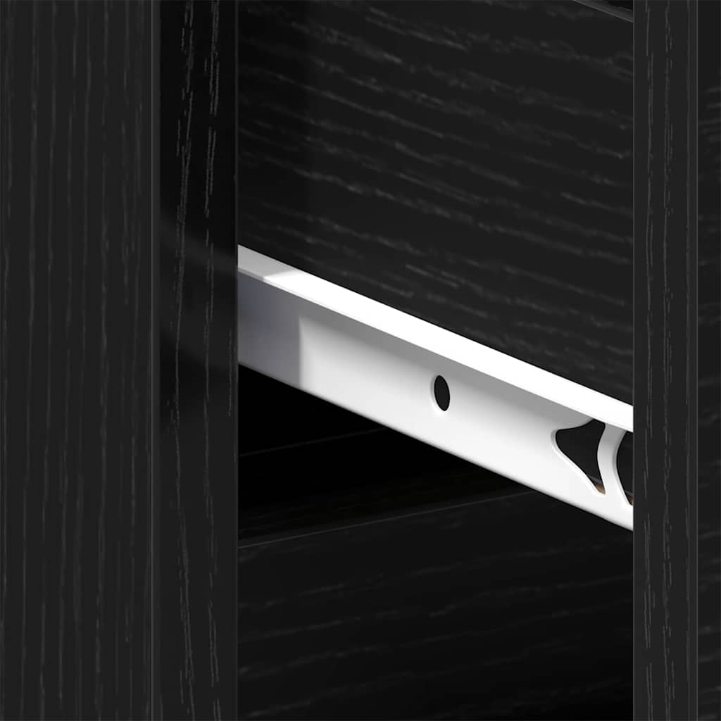 Nattbordskap med skuff Svart eik 40 x 35 x 69 cm Konstruert tre