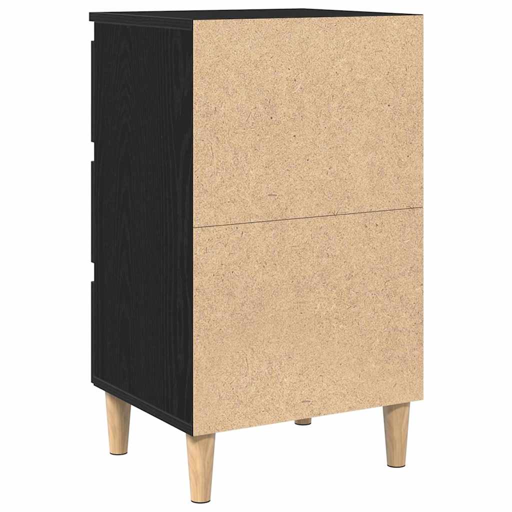 Nattbordskap med skuff Svart Eik 40 x 35 x 69 cm Konstruert tre