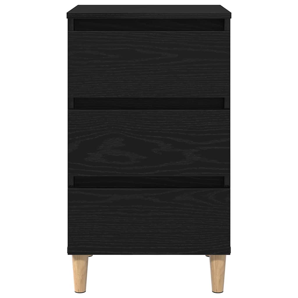 Nattbordskap med skuff Svart Eik 40 x 35 x 69 cm Konstruert tre