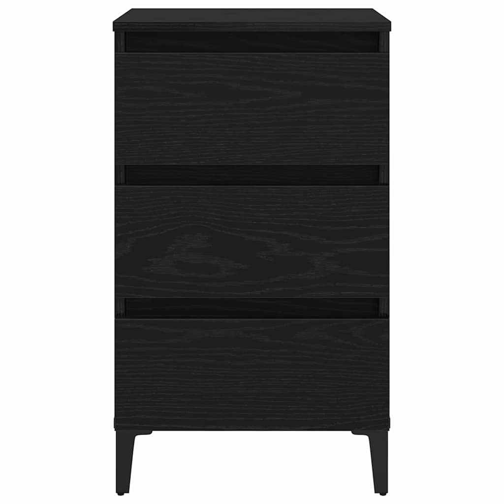 Nattbordskap med skuff Svart Eik 40 x 35 x 69 cm Konstruert tre