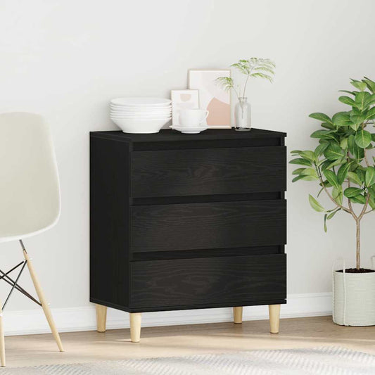 Serviesskap med skuff Svart Eik 60 x 35 x 70 cm Konstruert tre