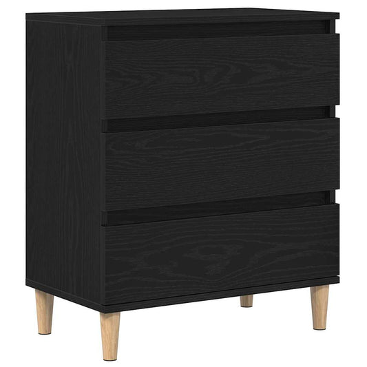 Serviesskap med skuff Svart Eik 60 x 35 x 70 cm Konstruert tre