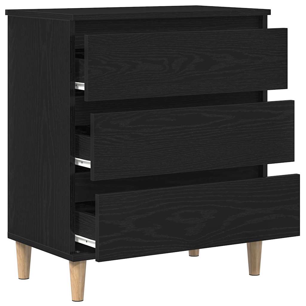 Serviesskap med skuff Svart Eik 60 x 35 x 70 cm Konstruert tre