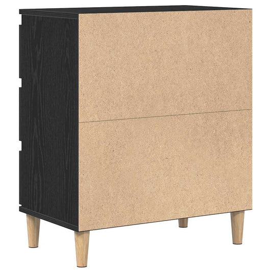 Serviesskap med skuff Svart Eik 60 x 35 x 70 cm Konstruert tre