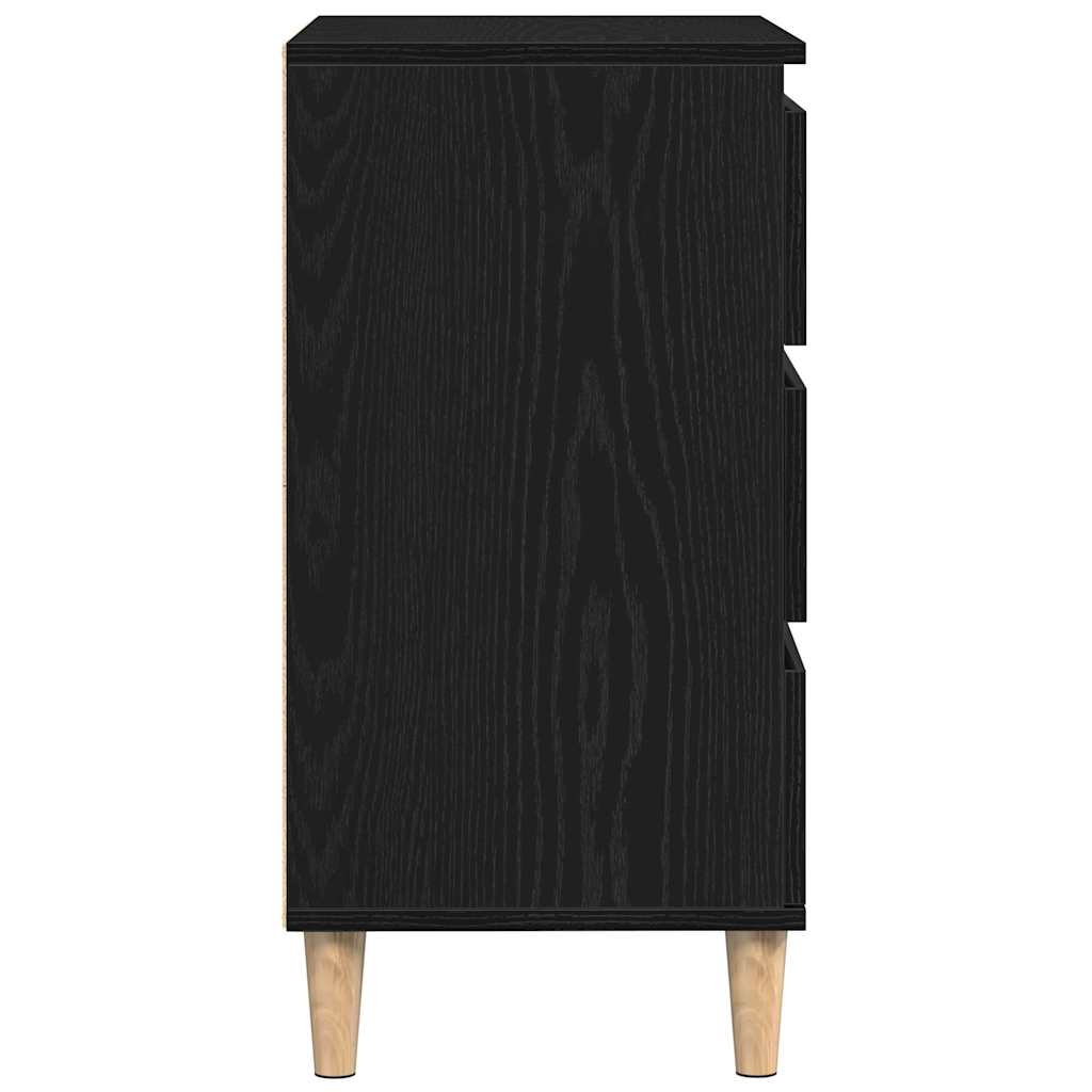 Serviesskap med skuff Svart Eik 60 x 35 x 70 cm Konstruert tre