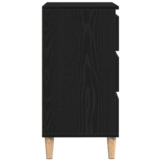 Serviesskap med skuff Svart Eik 60 x 35 x 70 cm Konstruert tre