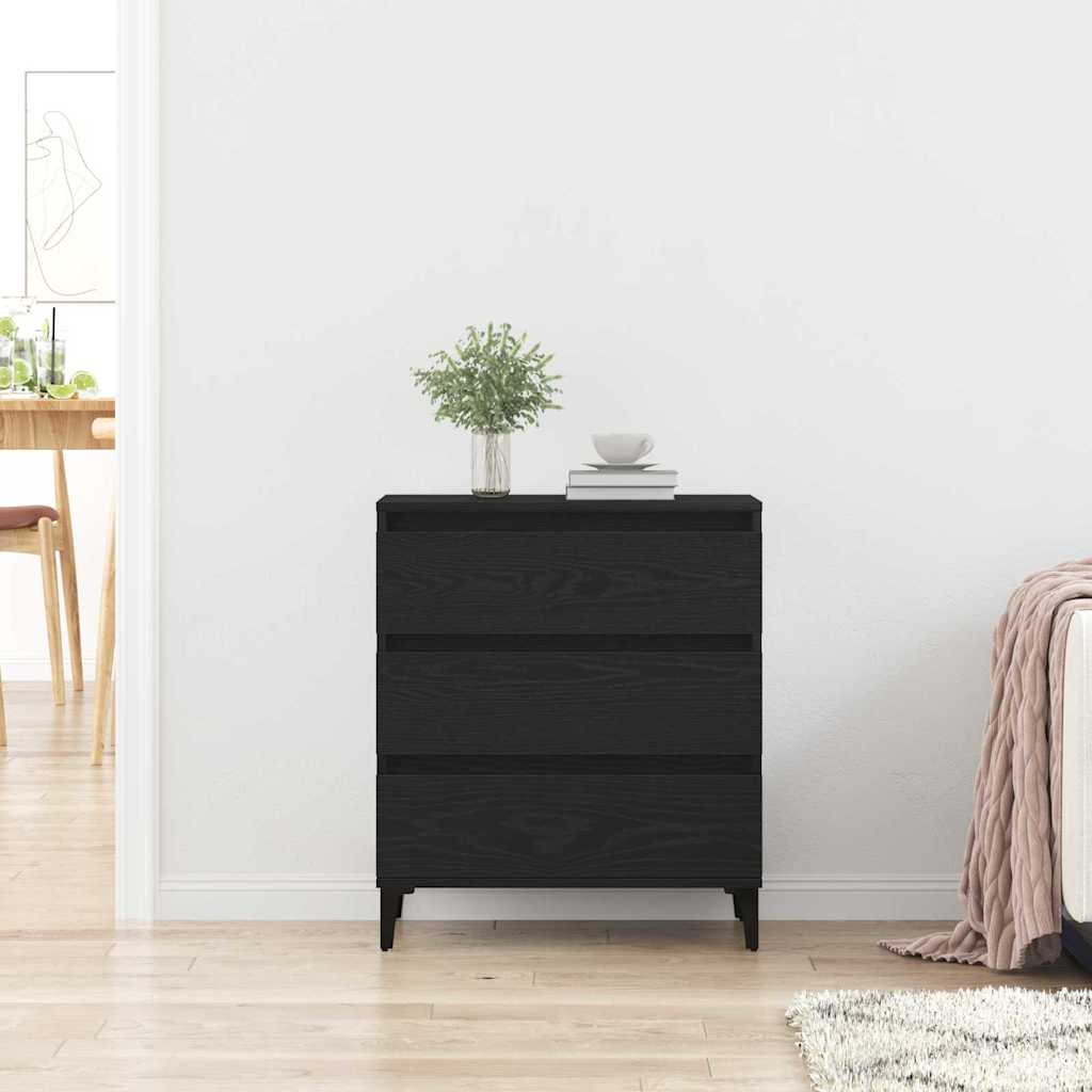 Serviesskap med skuff Svart Eik 60 x 35 x 70 cm Konstruert tre