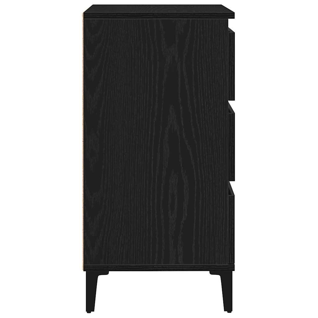 Serviesskap med skuff Svart Eik 60 x 35 x 70 cm Konstruert tre