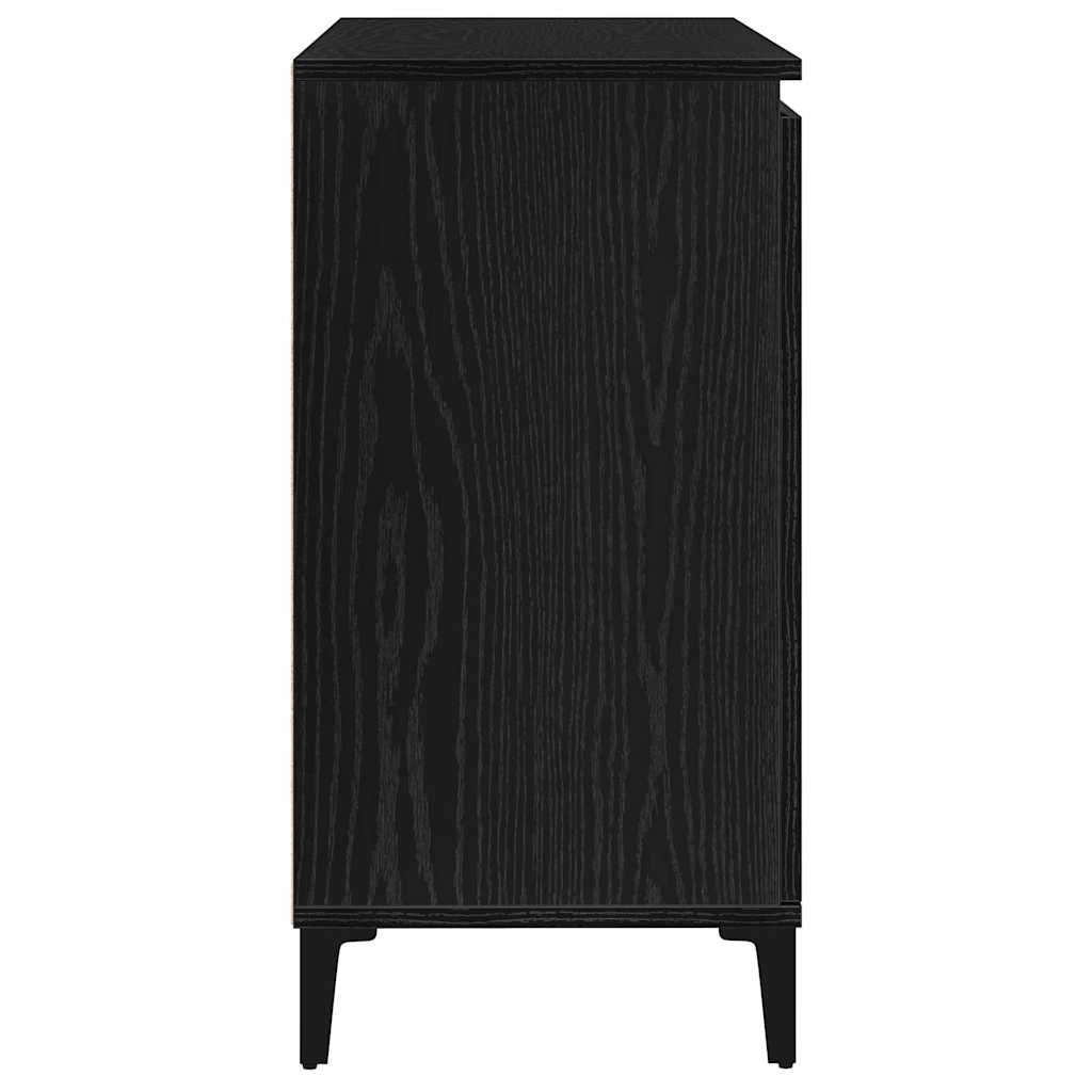 Serviesskap med skuff Svart Eik 104 x 35 x 70 cm Konstruert tre