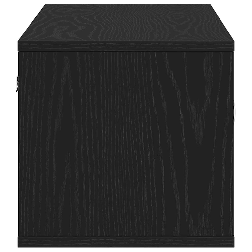 Vegghylle med hylle Svart Eik 102 x 30 x 29 cm Konstruert tre