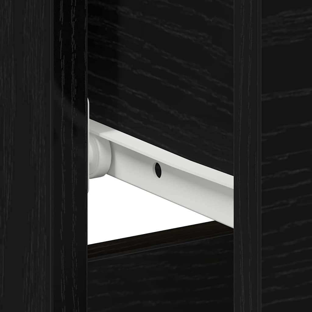 Nattbordskap med skuff Svart eik 40 x 40 x 50 cm Konstruert tre