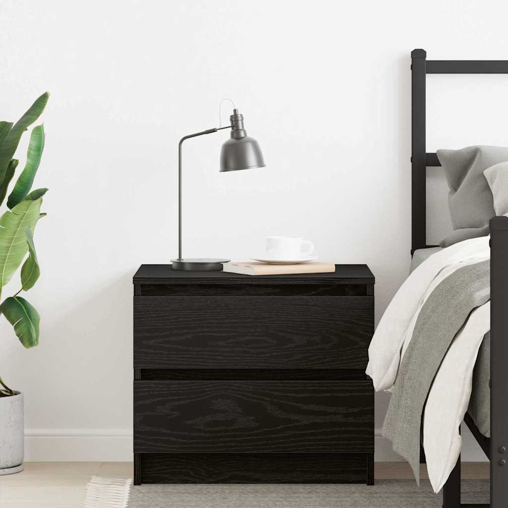 Nattbordskap Svart Eik 50 x 40 x 43,5 cm Konstruert tre
