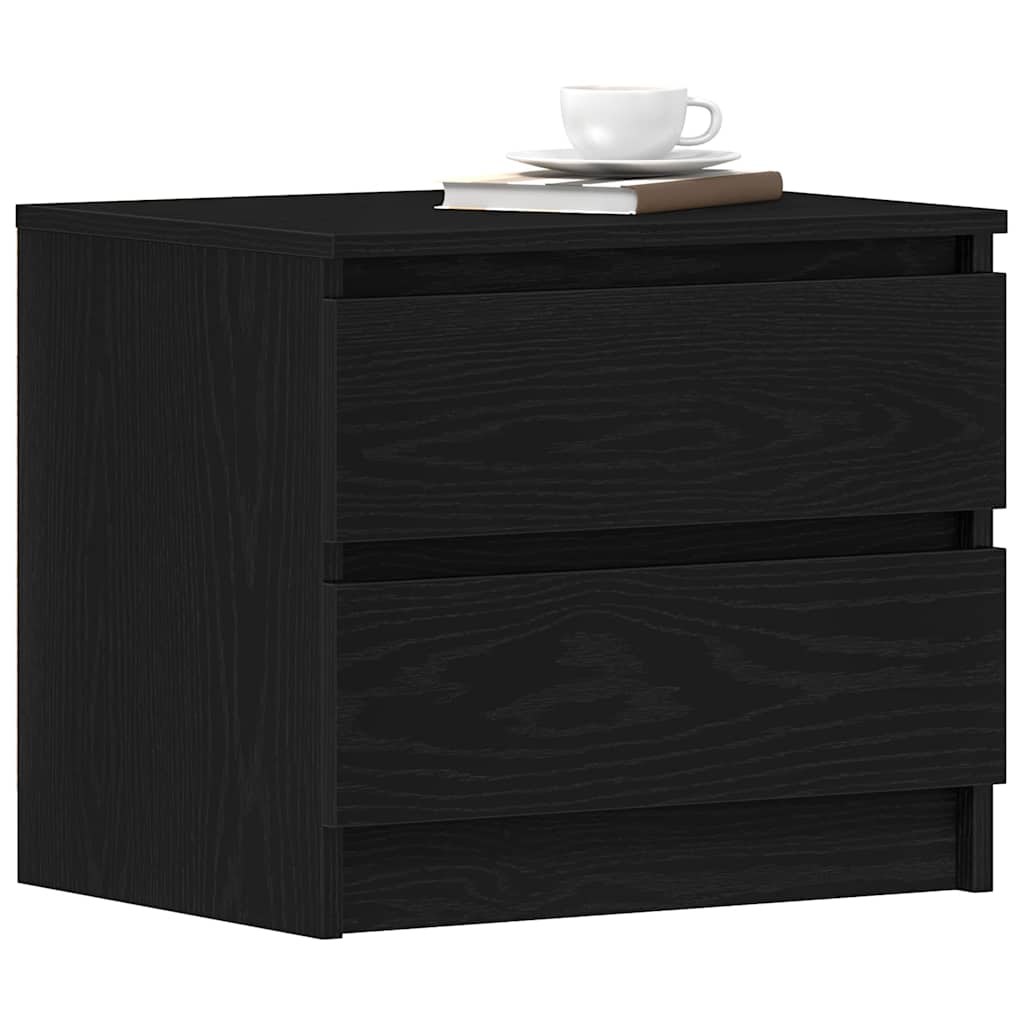 Nattbordskap Svart Eik 50 x 40 x 43,5 cm Konstruert tre