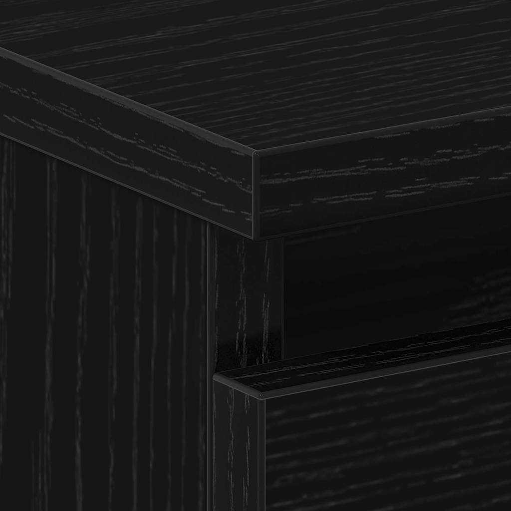 Nattbordskap 2 pcs Svart eik 50 x 40 x 43.5 cm Konstruert tre