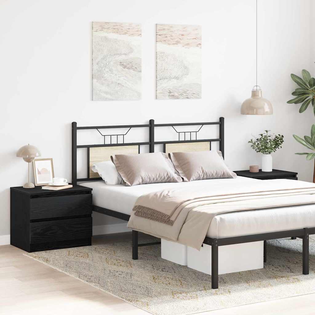 Nattbordskap 2 pcs Svart eik 50 x 40 x 43.5 cm Konstruert tre