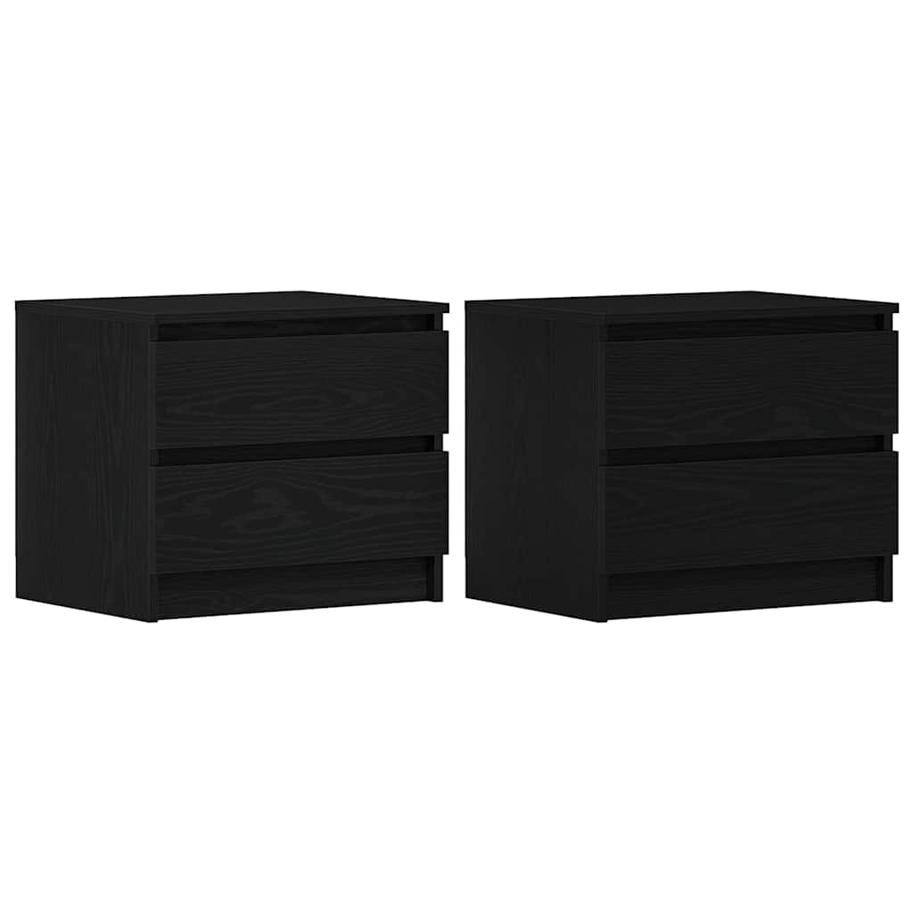 Nattbordskap 2 pcs Svart Eik 50 x 40 x 43,5 cm Konstruert tre