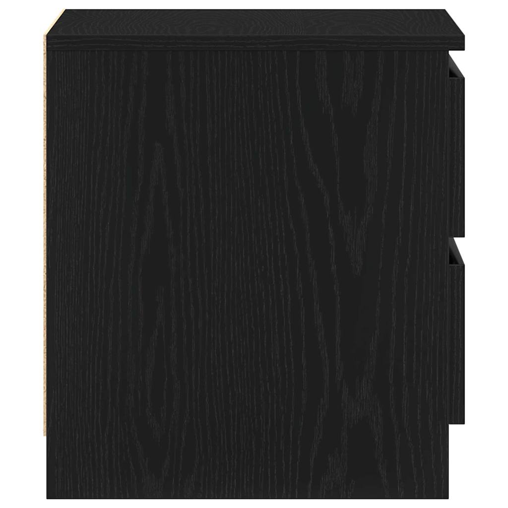 Nattbordskap 2 pcs Svart Eik 50 x 40 x 43,5 cm Konstruert tre