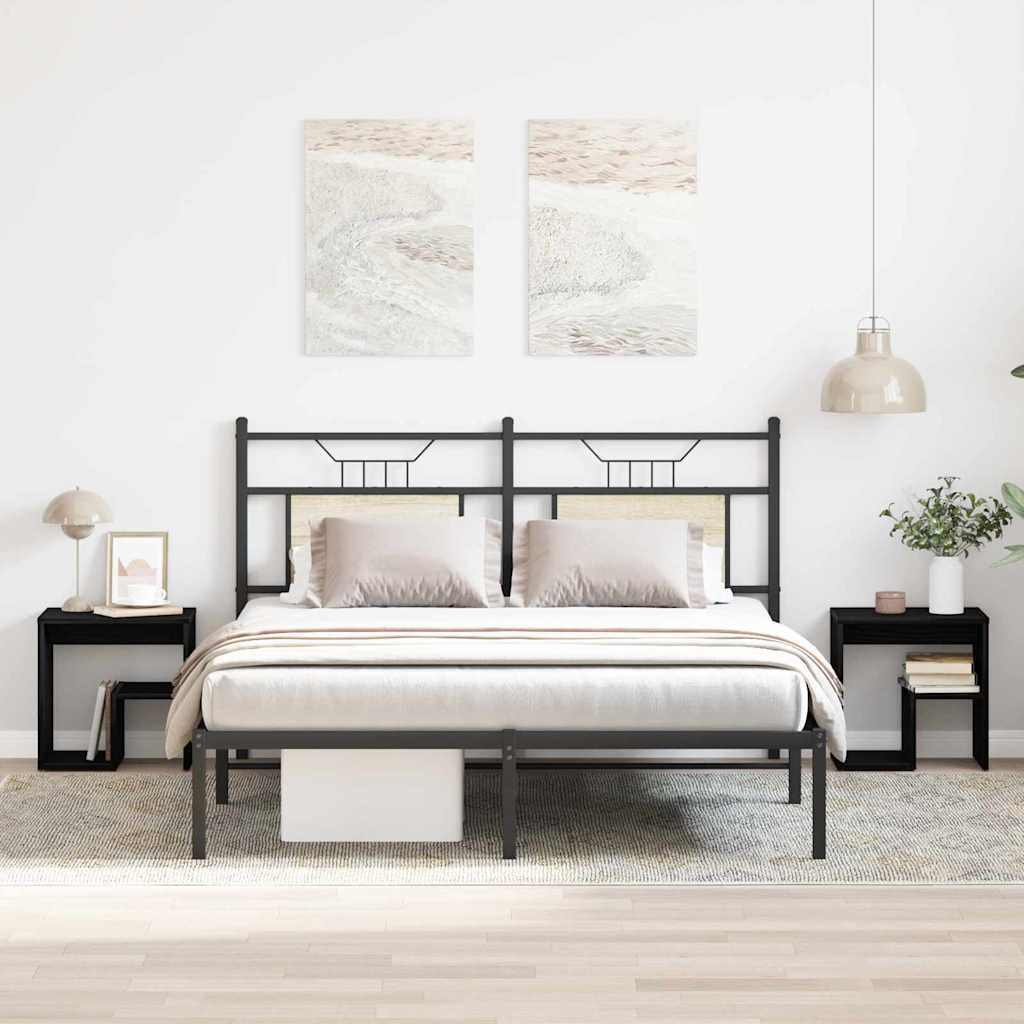 Nattbordskap 2 pcs Svart eik 40 x 30 x 40 cm Konstruert tre