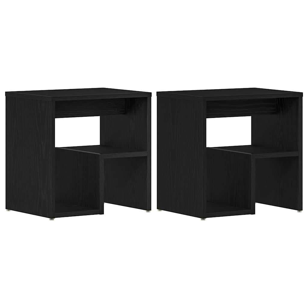 Nattbordskap 2 pcs Svart Eik 40 x 30 x 40 cm Konstruert tre