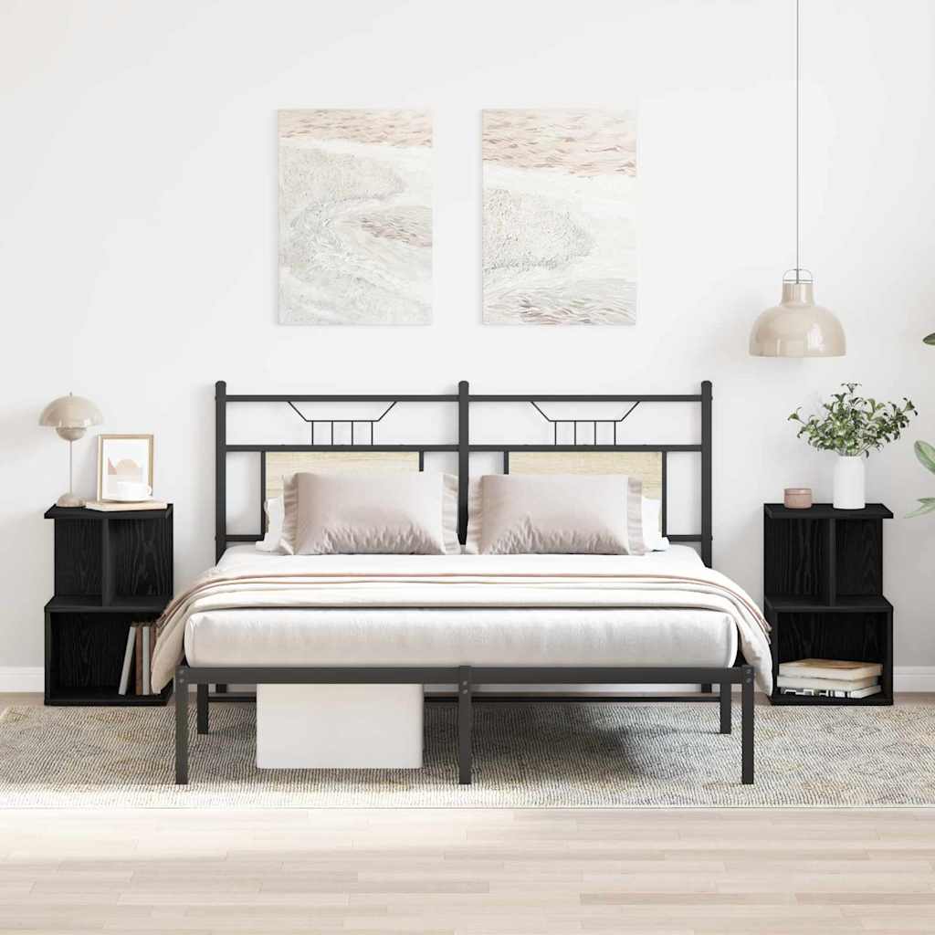 Nattbordskap 2 pcs Svart eik 35 x 35 x 55 cm Konstruert tre