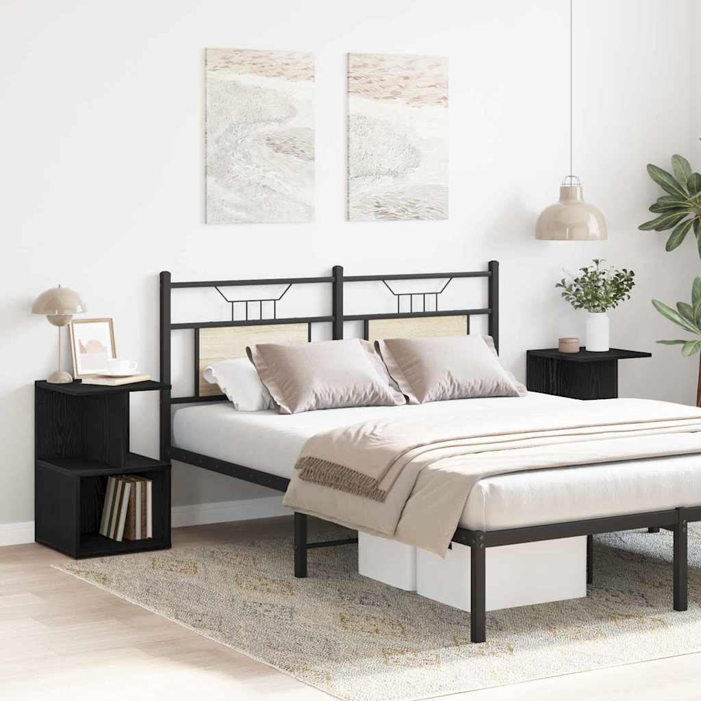 Nattbordskap 2 pcs Svart eik 35 x 35 x 55 cm Konstruert tre